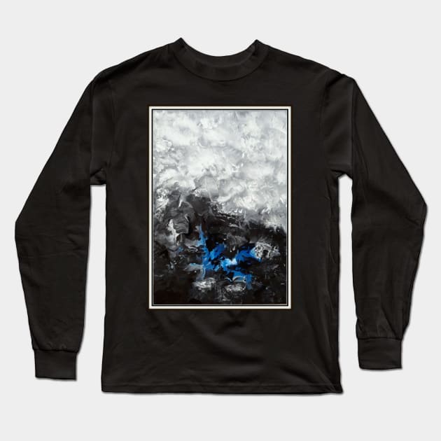 Black Abstract Artwork Long Sleeve T-Shirt by TAMOH65